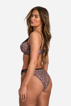 Leopard Lace Trim Brief
