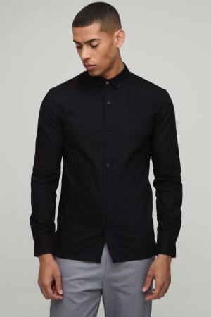 Slim Fit Button Down Collar Oxford Short Sleeve Shirt