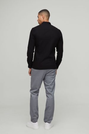 Slim Fit Button Down Collar Oxford Short Sleeve Shirt