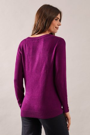 Stud Detail V Neck Jumper