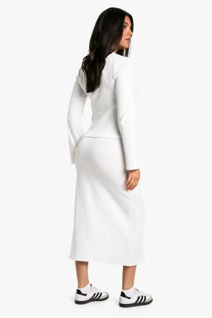 Maternity Textured Rib Midaxi Skirt