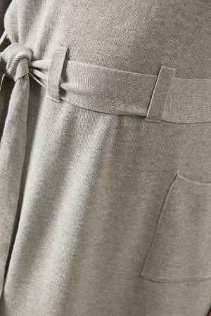 Collared Belted Midi Jumper Dress