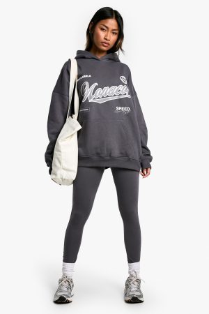 Monaco Slogan Oversized Hoodie And Legging Set