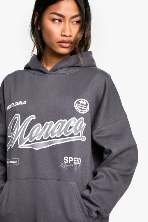 Monaco Slogan Oversized Hoodie And Legging Set