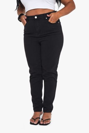 Plus High Waist Slim Mom Jeans