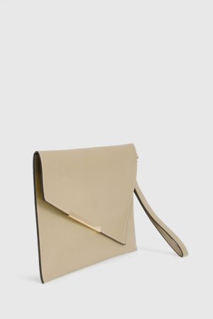 Asymmetric Fold Over Large Envelope Clutch Bag
