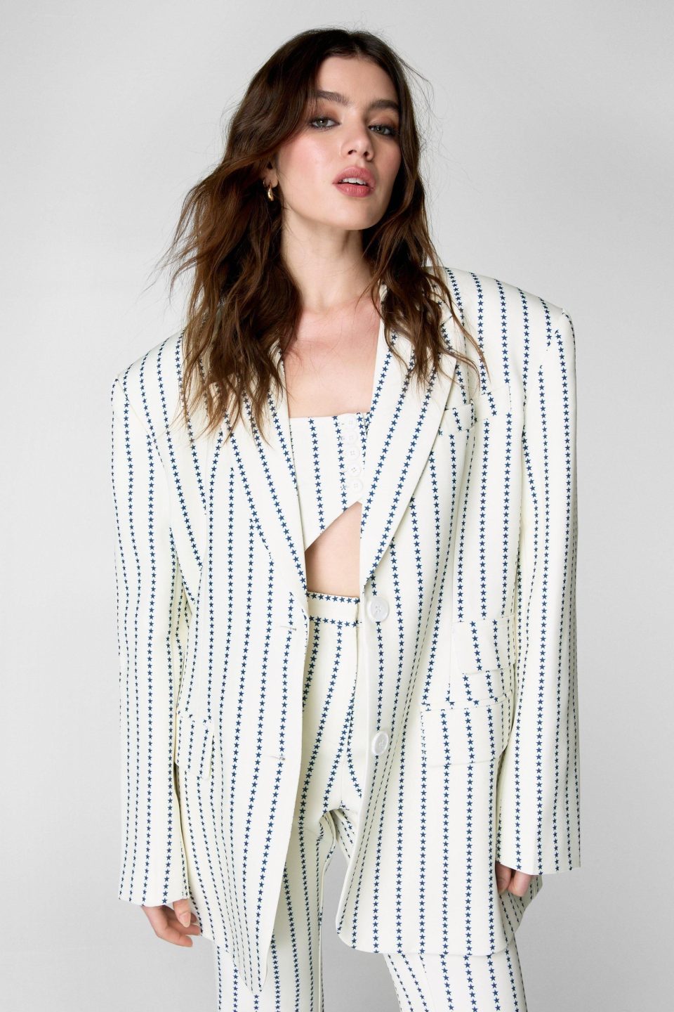 Star Print Blazer