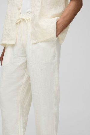 Straight Leg Elasticated Waist Cheesecloth Trouser