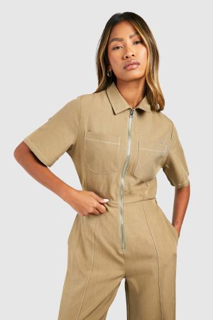 Zip Utility Jumpsuit