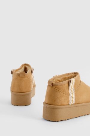 Ultra Mini Embroidered Platform Cosy Boots