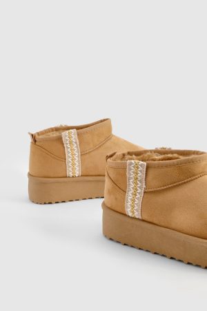 Ultra Mini Embroidered Platform Cosy Boots