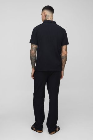 Tall Linen Regular Fit Short Sleeve Shirt
