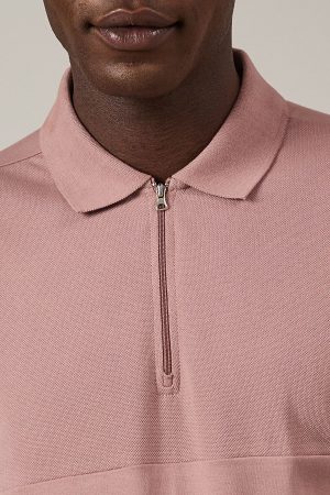 Pink Birdseye Yoke Polo Shirt