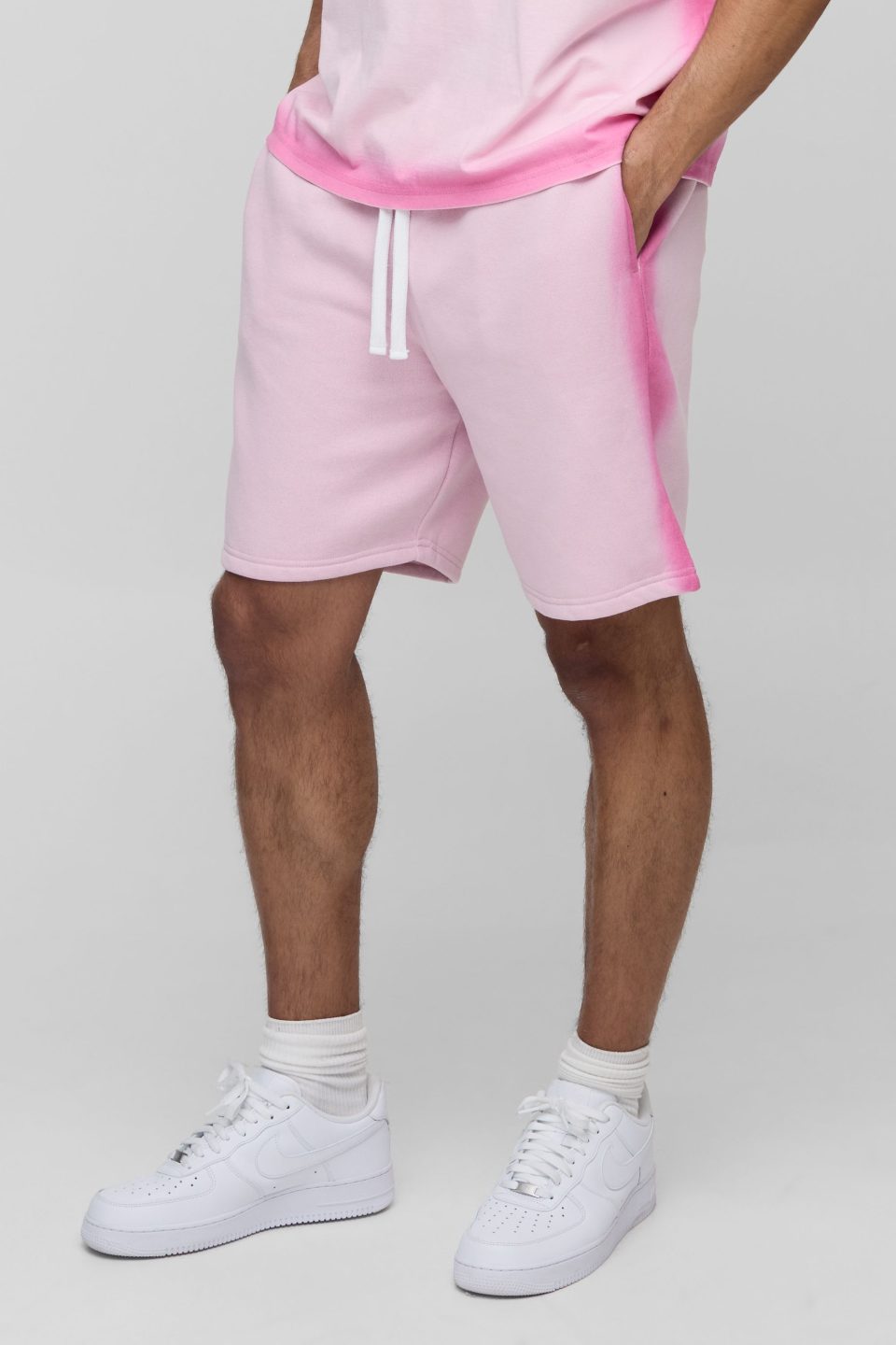 Relaxed Mid Length Washed Seam Shorts
