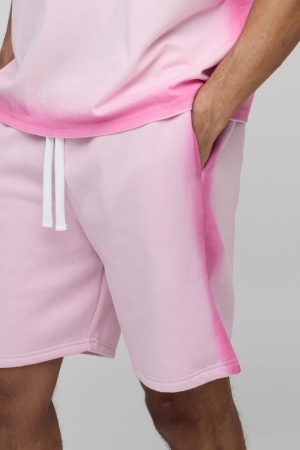 Relaxed Mid Length Washed Seam Shorts