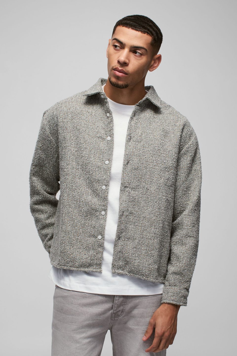 Oversized Boucle Overshirt