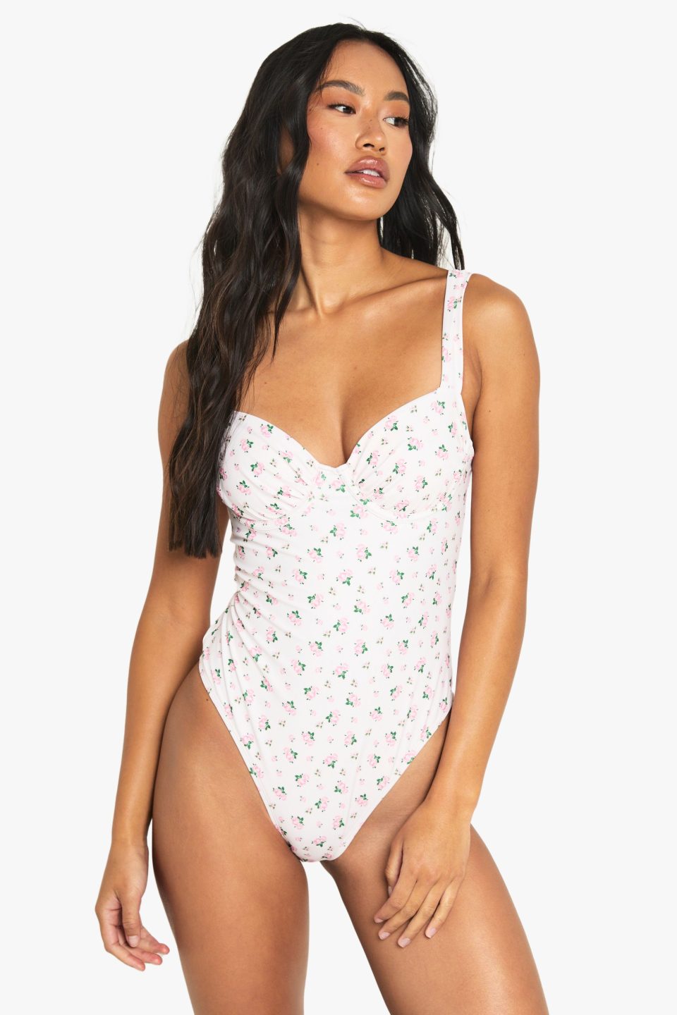Swimwear Essentials Ditsy Floral Ruched Underwire Swimsuit