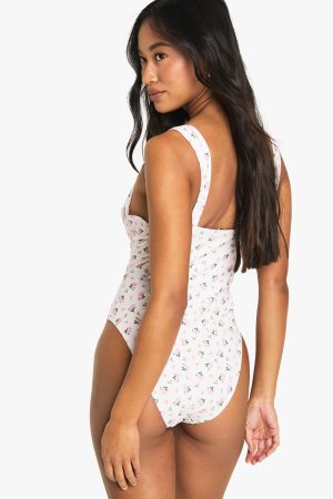 Swimwear Essentials Ditsy Floral Ruched Underwire Swimsuit