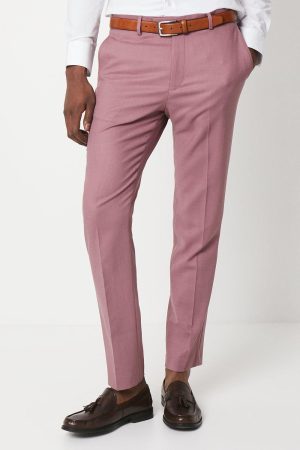 Textured Rose Slim Fit Suit Trouser
