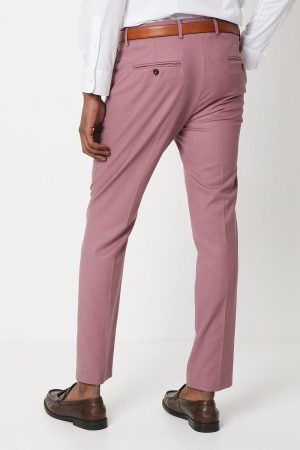 Textured Rose Slim Fit Suit Trouser