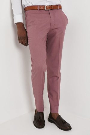 Textured Rose Slim Fit Suit Trouser