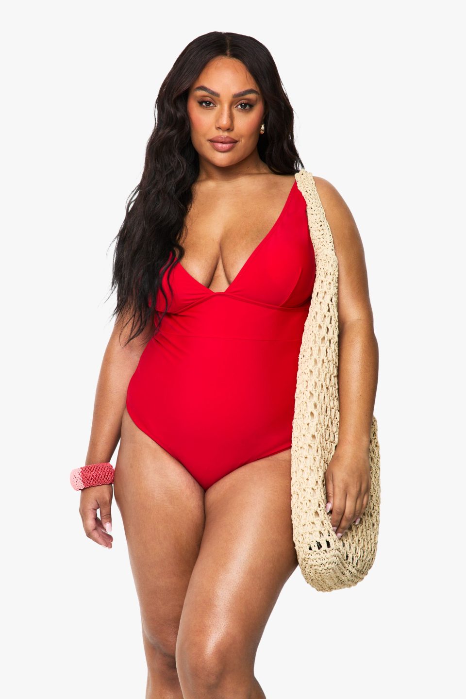 Plus Tummy Control Plunge Swimsuit