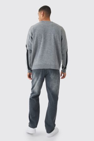 Oversized Boxy Moto Racing Knitted Jumper