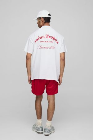 Oversized Saint Tropez Print T-Shirt