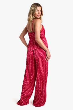 Ditsy Heart Print Cami & Trousers Pyjama Set