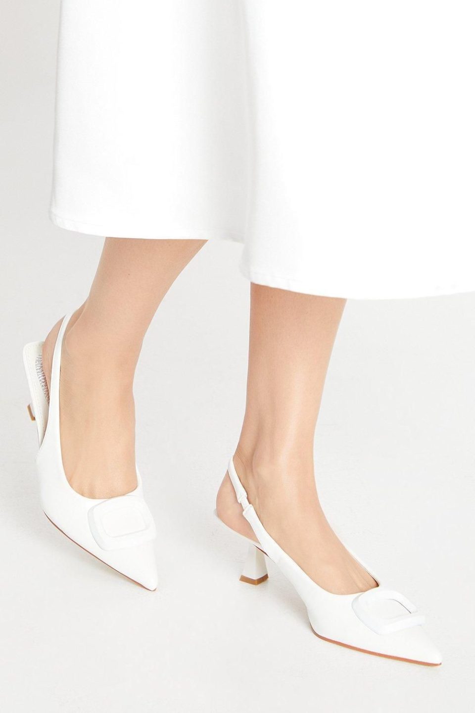 Bridal Sugar Brooch Detail Pointed Singback Stiletto Heeled Court Shoes