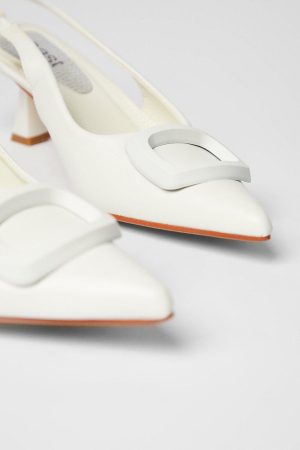Bridal Sugar Brooch Detail Pointed Singback Stiletto Heeled Court Shoes
