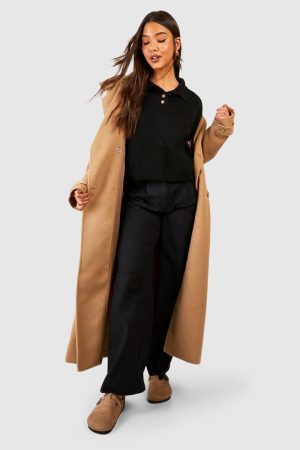 Soft Knit Jumper With Polo Collar
