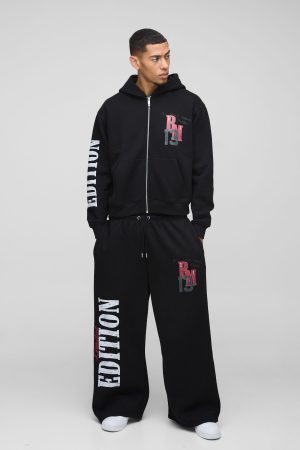 Oversized Boxy Zip Thru and Extreme Wide Leg Moto Tracksuit