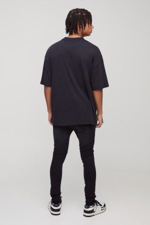 Super Skinny Stretch Biker Rip & Repair Jeans