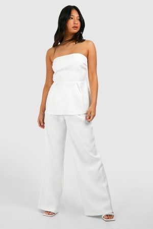 Petite Wide Leg Tailored Trouser
