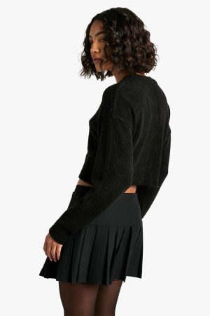 Tall Boucle High Neck Cardigan