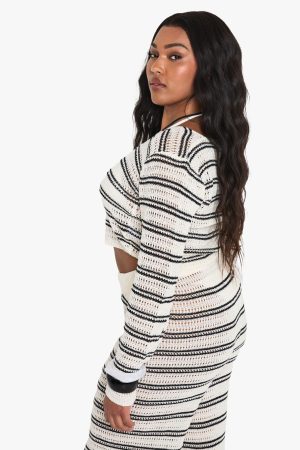 PLUS BEACH KNIT LONG SLEEVE TOP