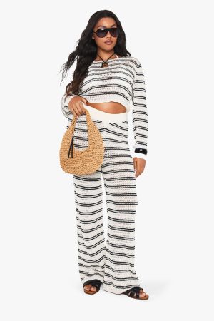 PLUS BEACH KNIT LONG SLEEVE TOP