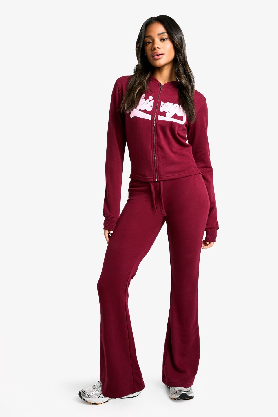 Chicago Applique Zip Through Shrunken Tracksuit