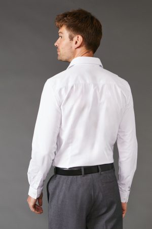 White Skinny Fit Long Sleeve Easy Iron Shirt