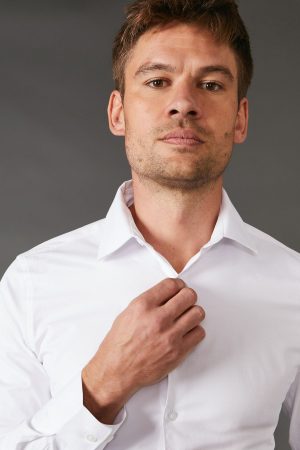 White Skinny Fit Long Sleeve Easy Iron Shirt
