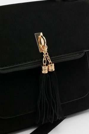Suedette Tassel Crossbody Bag