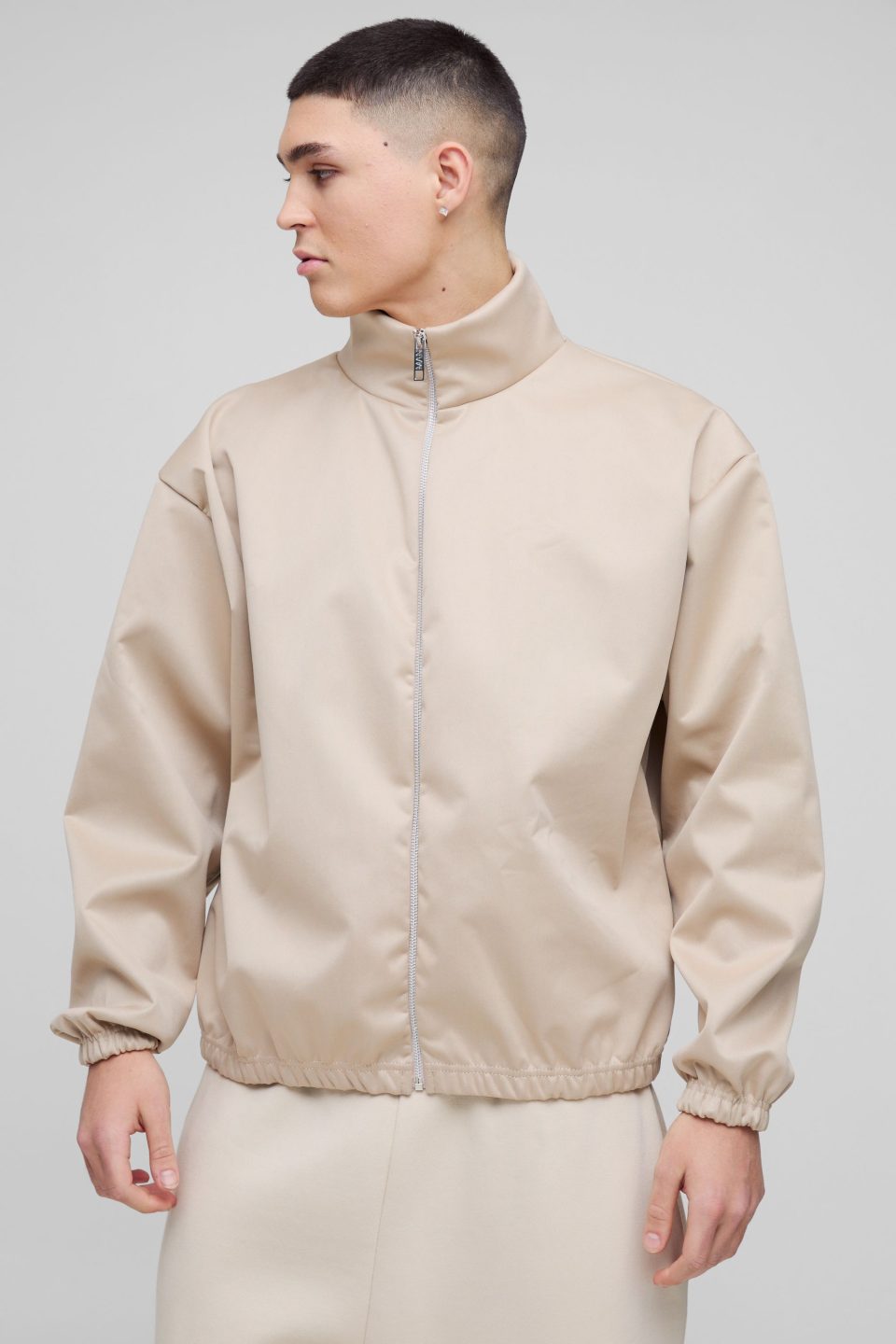 Extreme Oversized Boxy Scuba Zip Through Jacket