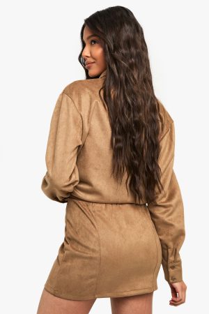Suede Look Mini Skirt