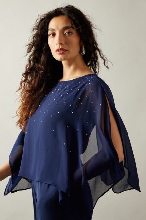 Occasion Hotfix Overlay Jumpsuit