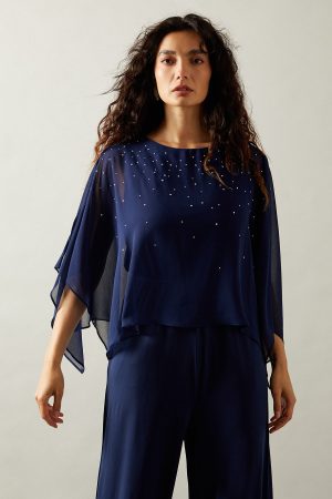 Occasion Hotfix Overlay Jumpsuit