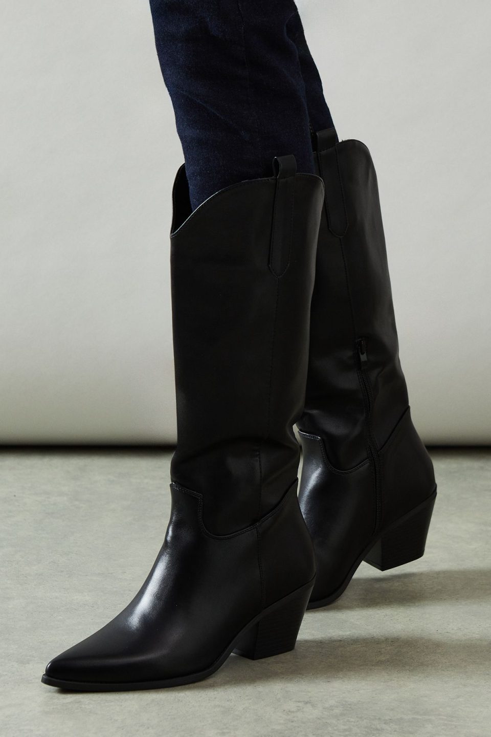 Hale Faux Leather Western Cowboy Boots