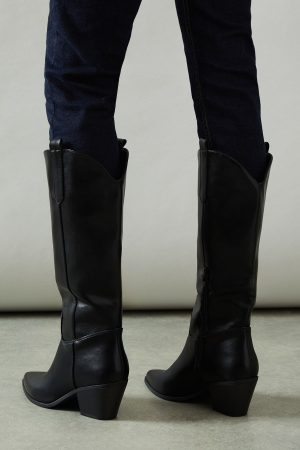 Hale Faux Leather Western Cowboy Boots