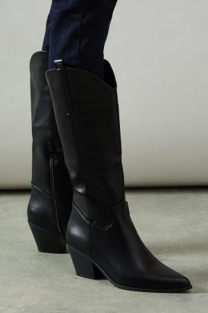 Hale Faux Leather Western Cowboy Boots