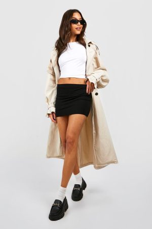 Boohoo Basics Solid Black High Waisted Mini Skirt